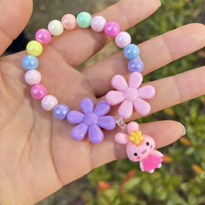 Colorful bracelet with flower charms Bowlift