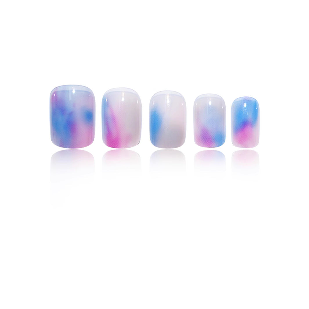 Artistic Watercolor Nail Extensions Bowlift