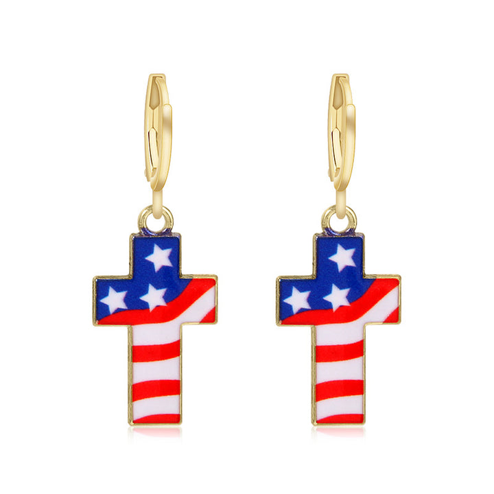 Women's long multi-layer star drop earrings with crystal embellishments and rhodium-plated alloy Bowlift