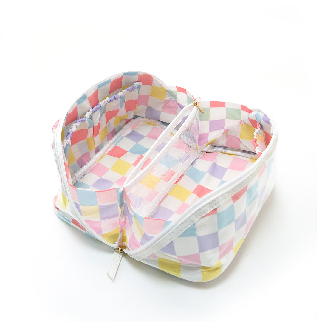 Cosmetic storage bag with multiple compartments Bowlift