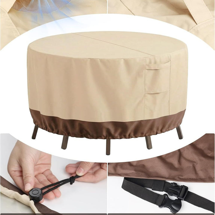 Protective cover for round garden tables with breathable material Bowlift