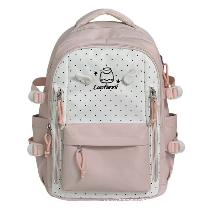 Playful Polka Dot Multi-Pocket Backpack Bowlift
