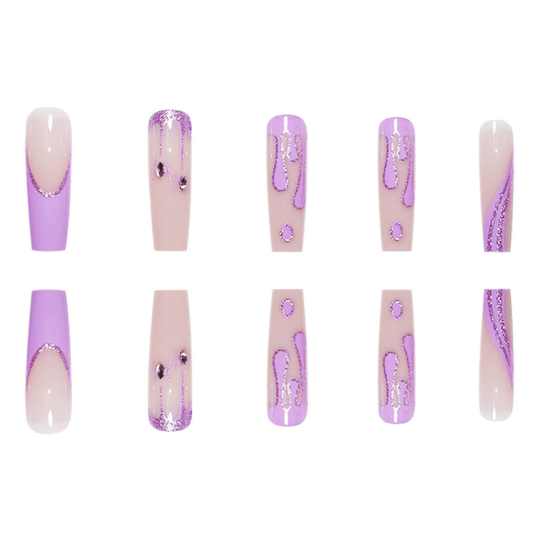 Artistic Long Press-On Nails Bowlift