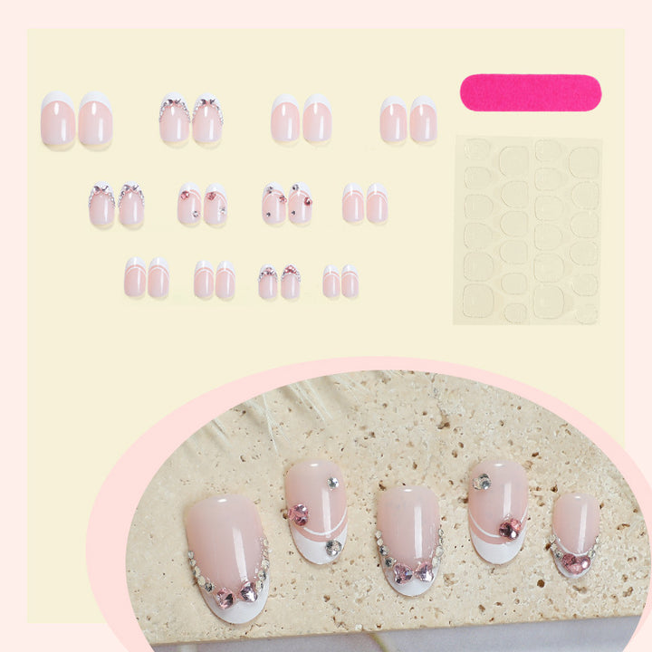 Glamorous Rhinestone-Embellished Press-On Nail Set Bowlift