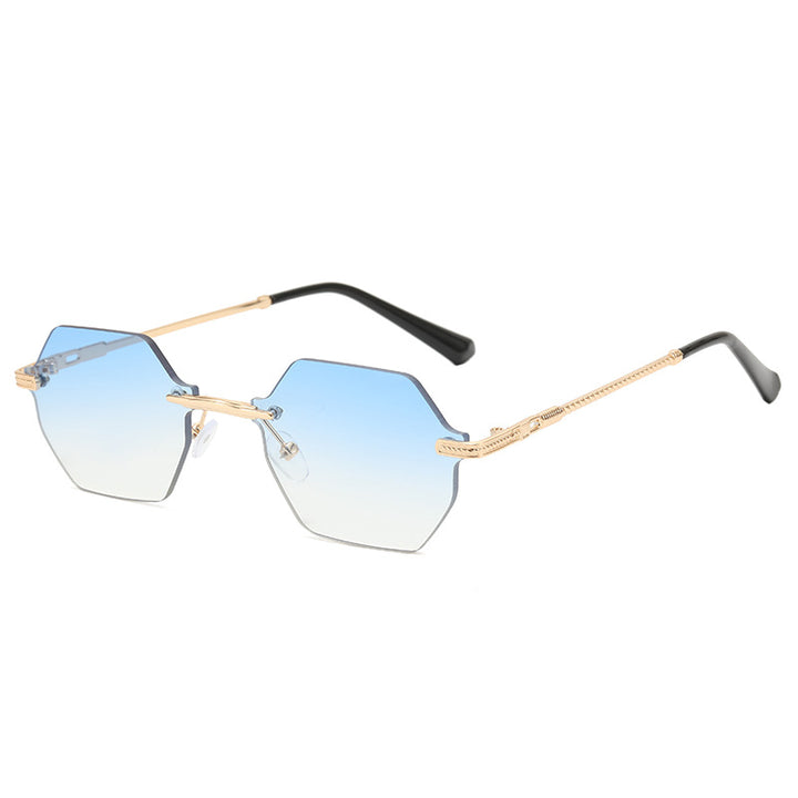 Women's hexagonal designer sunglasses with high-quality metal frame Bowlift