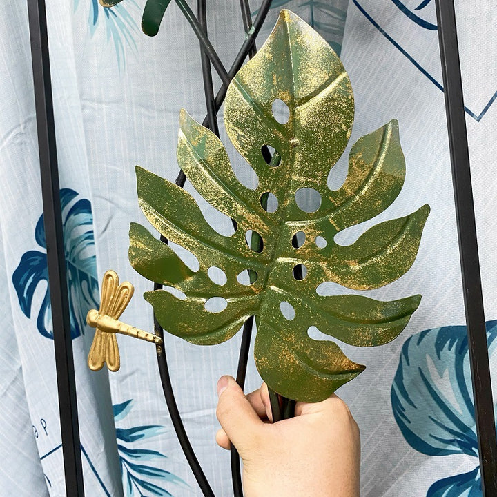 Decorative Metal Wall Art with Tropical Leaf Design Bowlift