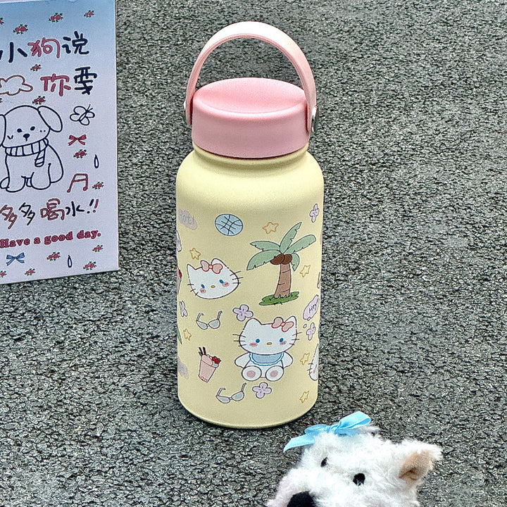 Women’s insulated drinking bottle with funny cat design Bowlift