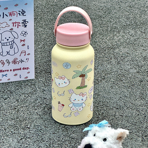 Women’s insulated drinking bottle with funny cat design Bowlift