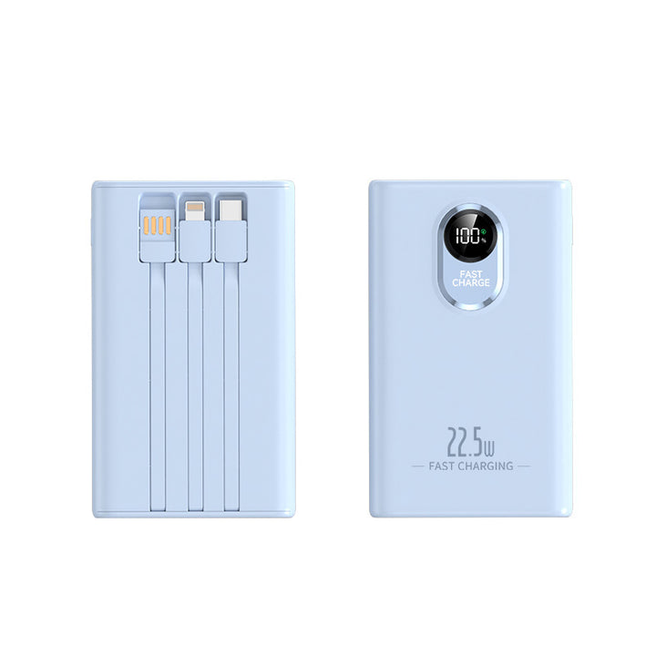 Portable power bank with integrated multi-charging cable and digital display Bowlift