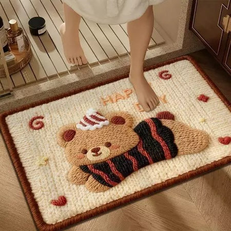 Cute Bunny-Themed Bath Mat