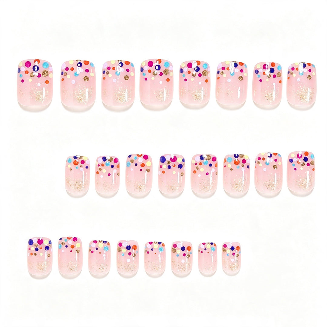 Decorative Dot Pattern Press-On Nail Art Bowlift