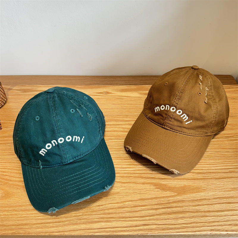 Women's Distressed Cotton Baseball Cap Bowlift