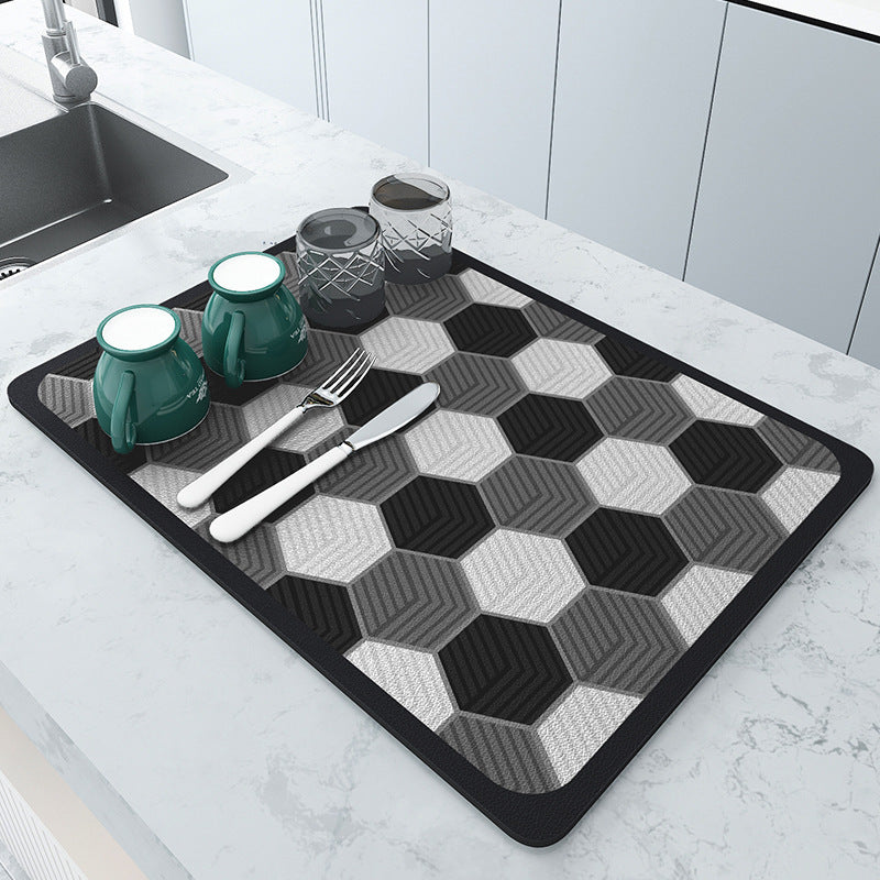 Hexagonal Design Kitchen Drying Mat