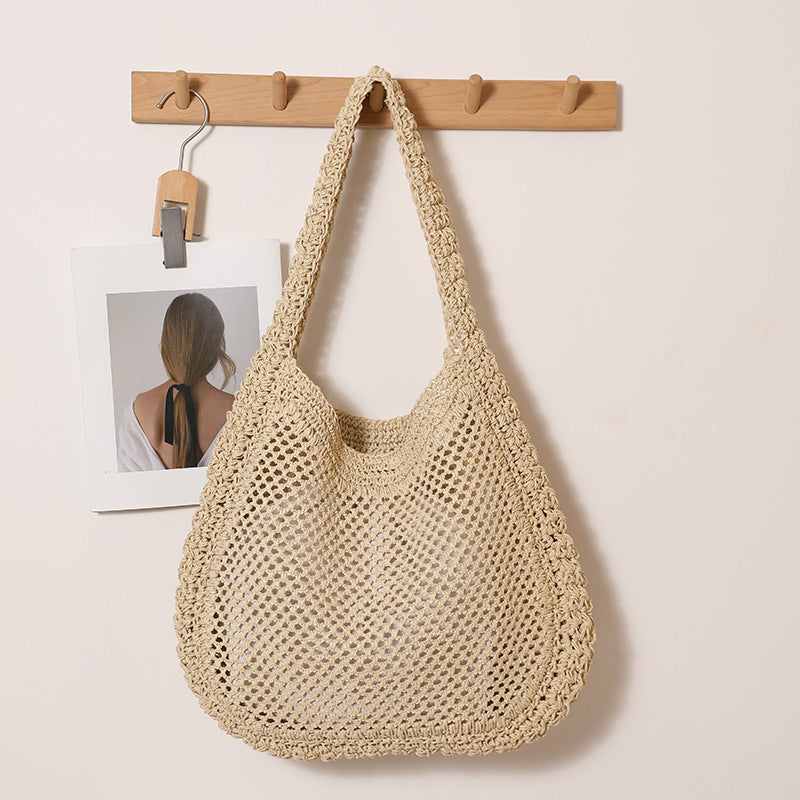 Hand-knotted net tote bag Bowlift