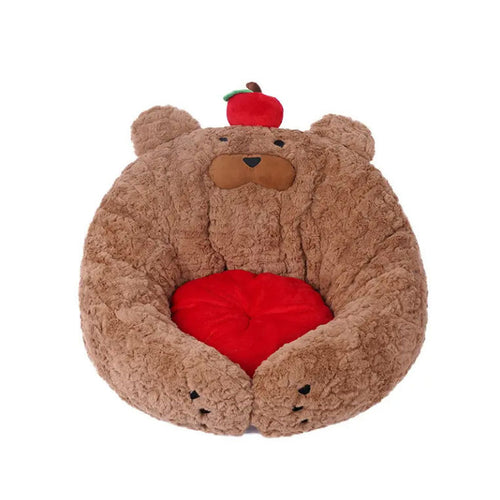 Plush Bear-Themed  Lounge  Dog Bed
