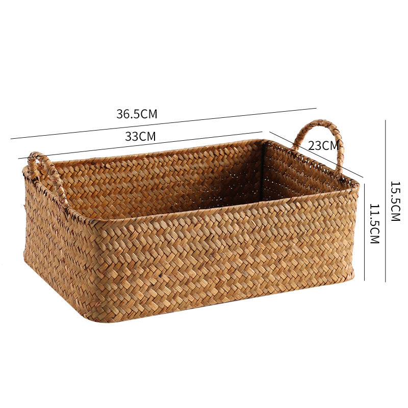 Handwoven Natural Storage Basket Bowlift
