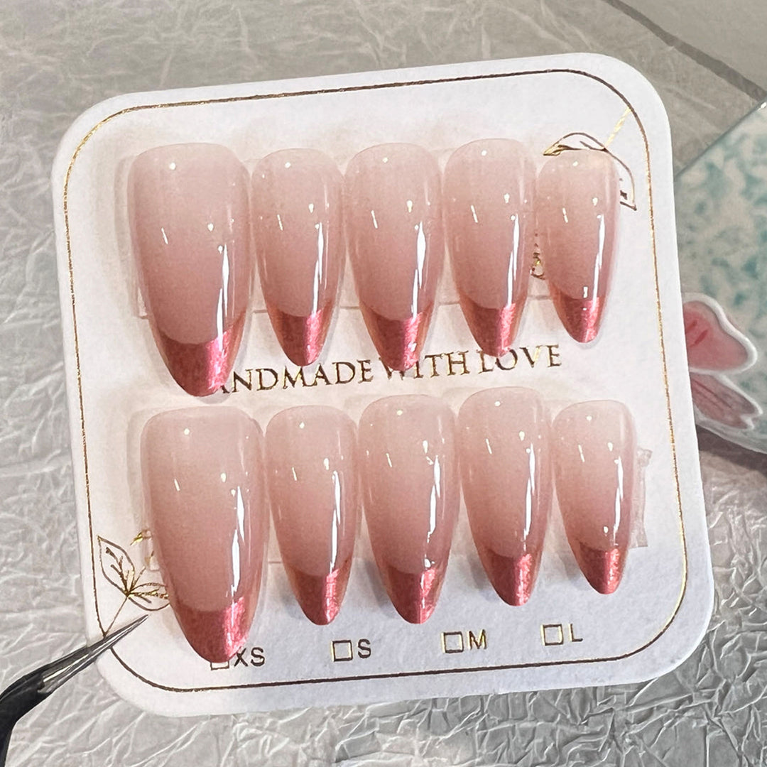 Artificial nail extensions with elegant ombre design Bowlift