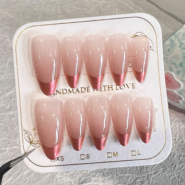 Artificial nail extensions with elegant ombre design Bowlift