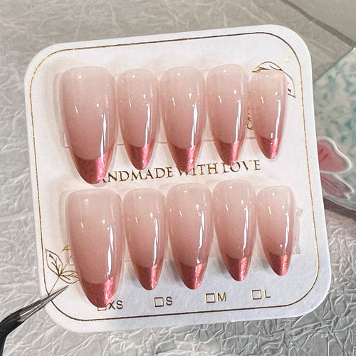 Artificial nail extensions with elegant ombre design Bowlift