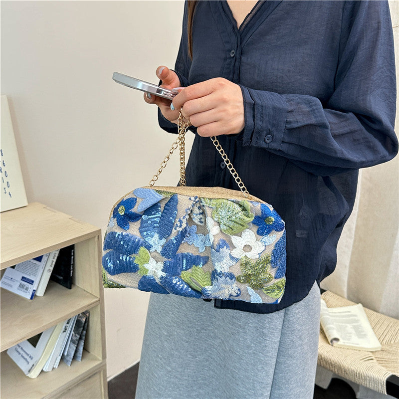 WoElegant Floral Sequin Clutch Bag Bowlift
