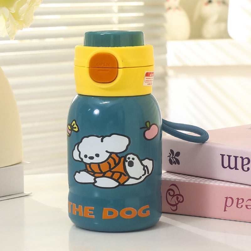 Women's insulated drinking bottle with practical drinking mechanism and playful design Bowlift