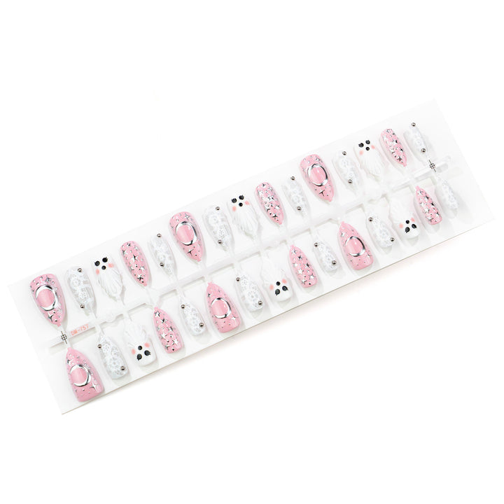 Artistic Halloween-Themed Press-On Nail Set Bowlift