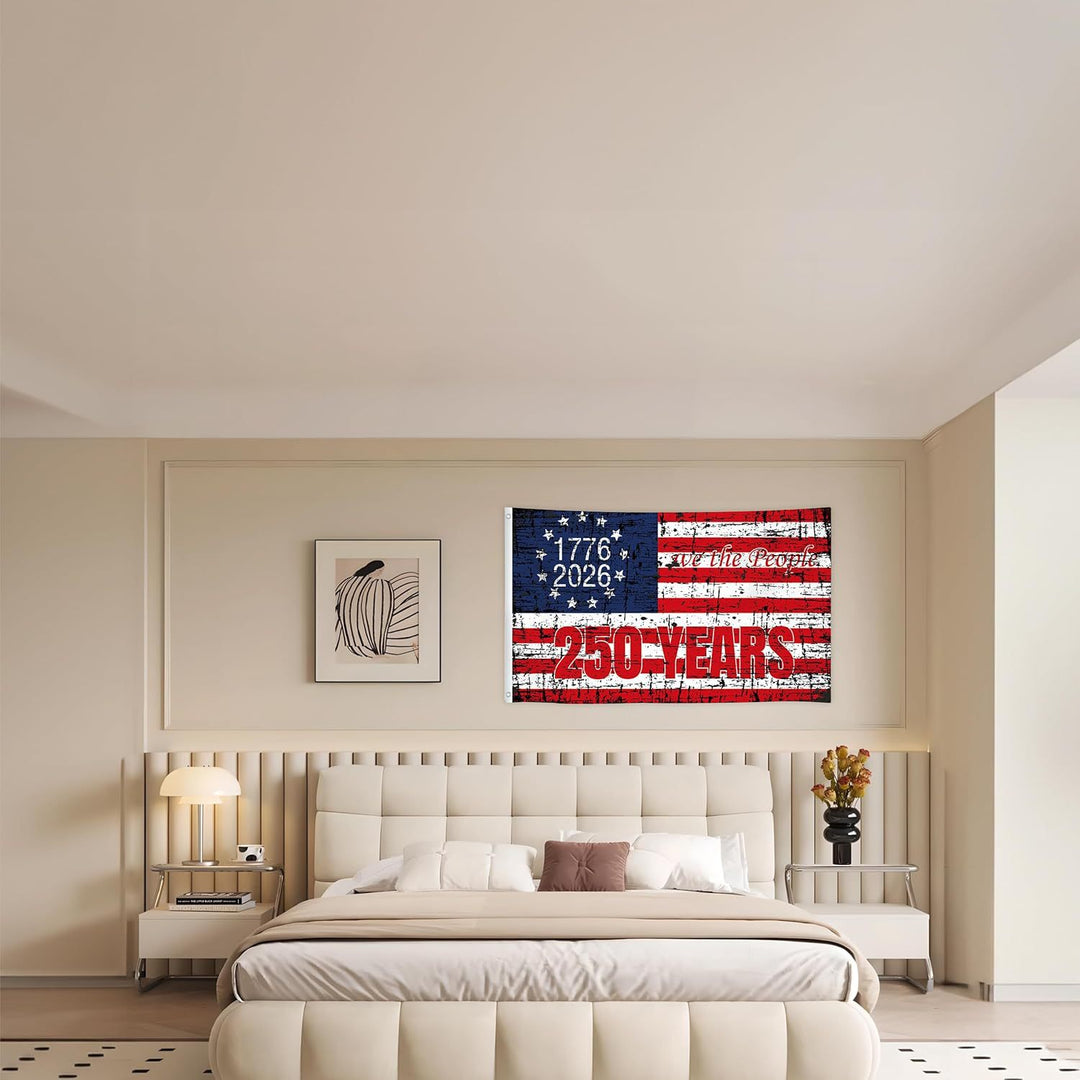 Unisex nan patriotic commemorative heavyweight outdoor flag banner with reinforced grommets and printed eagle emblem Bowlift