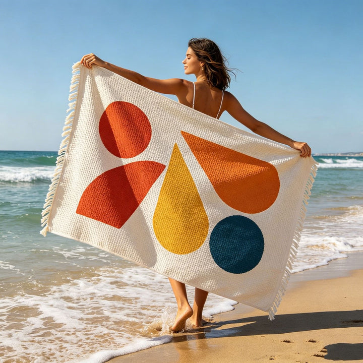Beach towel with floral motifs Bowlift
