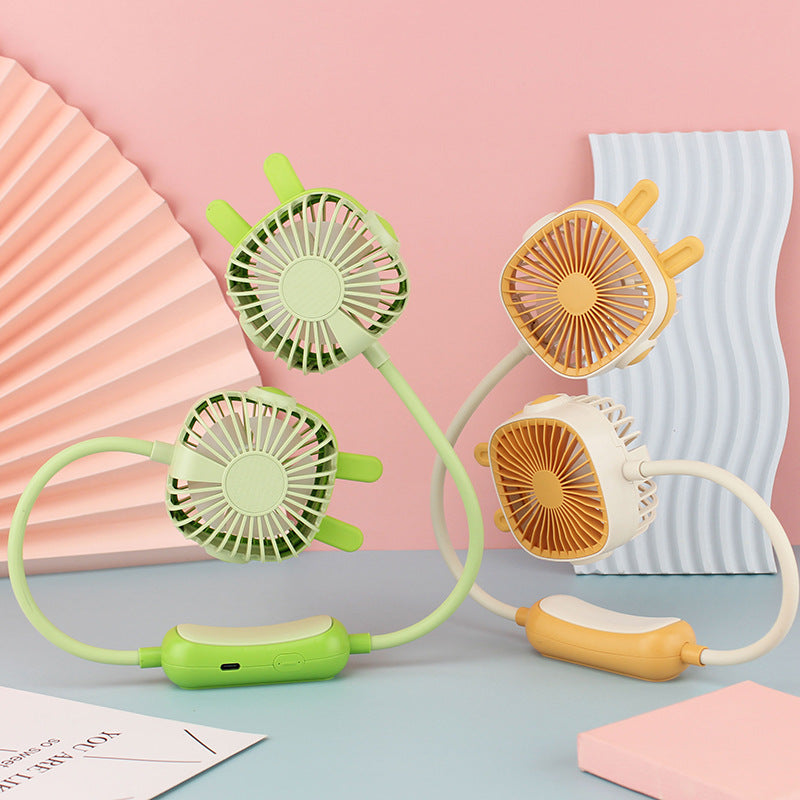 Women Portable Neck Fan with Cute Design and Flexible Adaptability Bowlift
