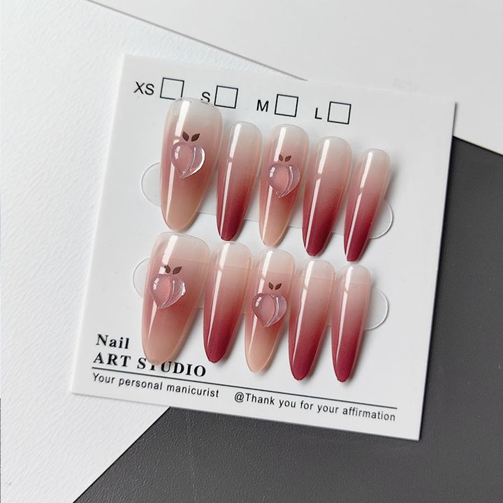 Artificial nails in elegant ombre design with fruit accents Bowlift