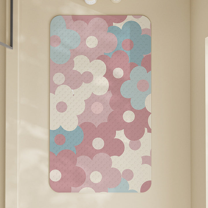 Floral Non-Slip Bath Mat Bowlift