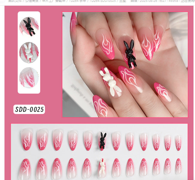 Artistic Press-On Nail Set Bowlift