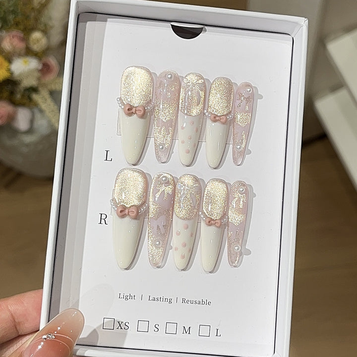 Decorative 3D Nail Art Press-On Set Bowlift