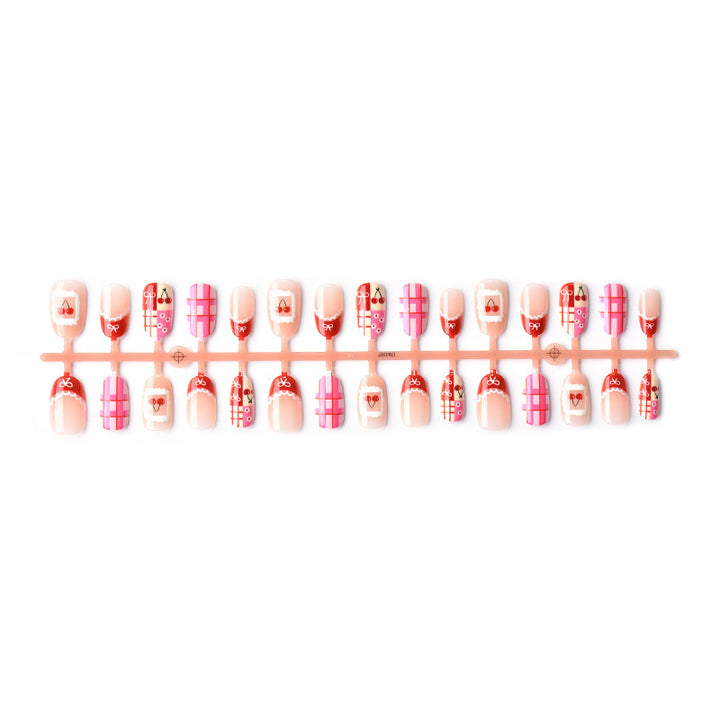 Artistic Holiday-Themed Press-On Nail Design Bowlift