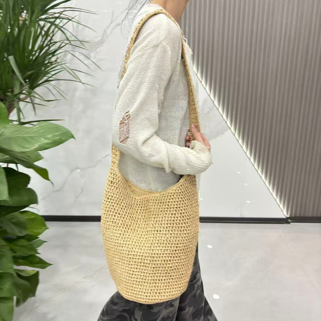 Braided Natural Material Tote Bag Bowlift