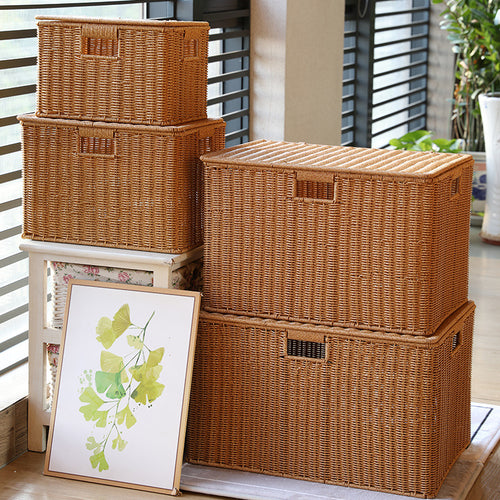 Unisex Multifunctional Storage Box made of natural wicker Bowlift