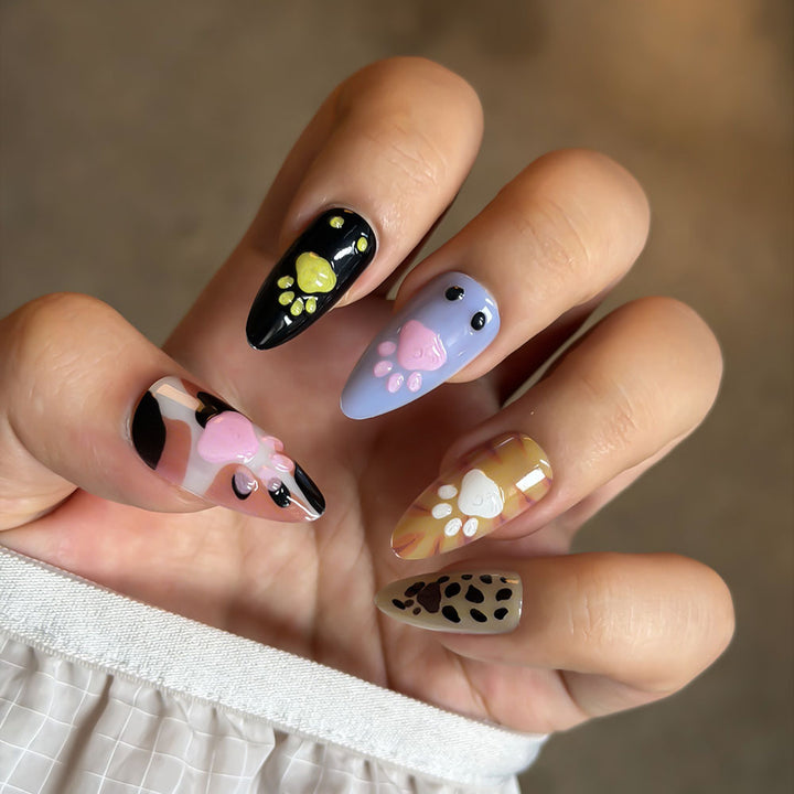 Playful Patterned Press-On Nail Art Set Bowlift