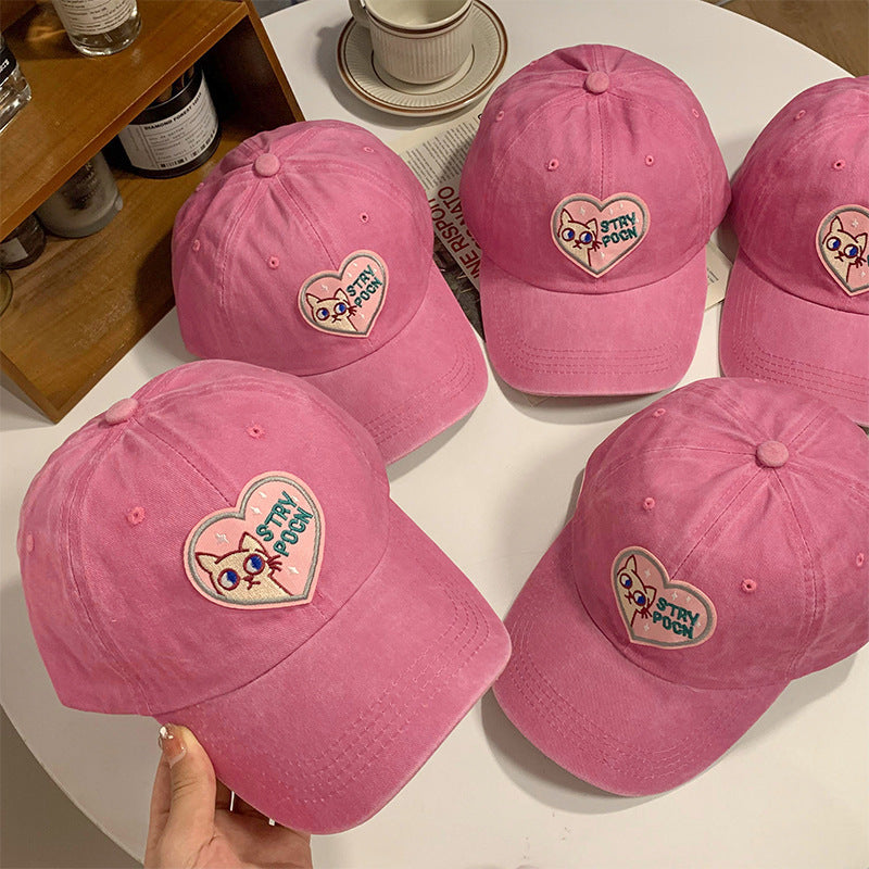 Women's Embroidered Inspirational Cat Baseball Cap Bowlift