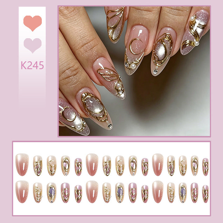 Artifical nails with glitter accents Bowlift