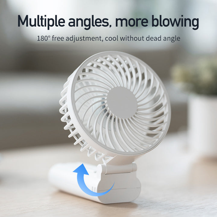 Unisex compact battery handheld fan with foldable handle Bowlift