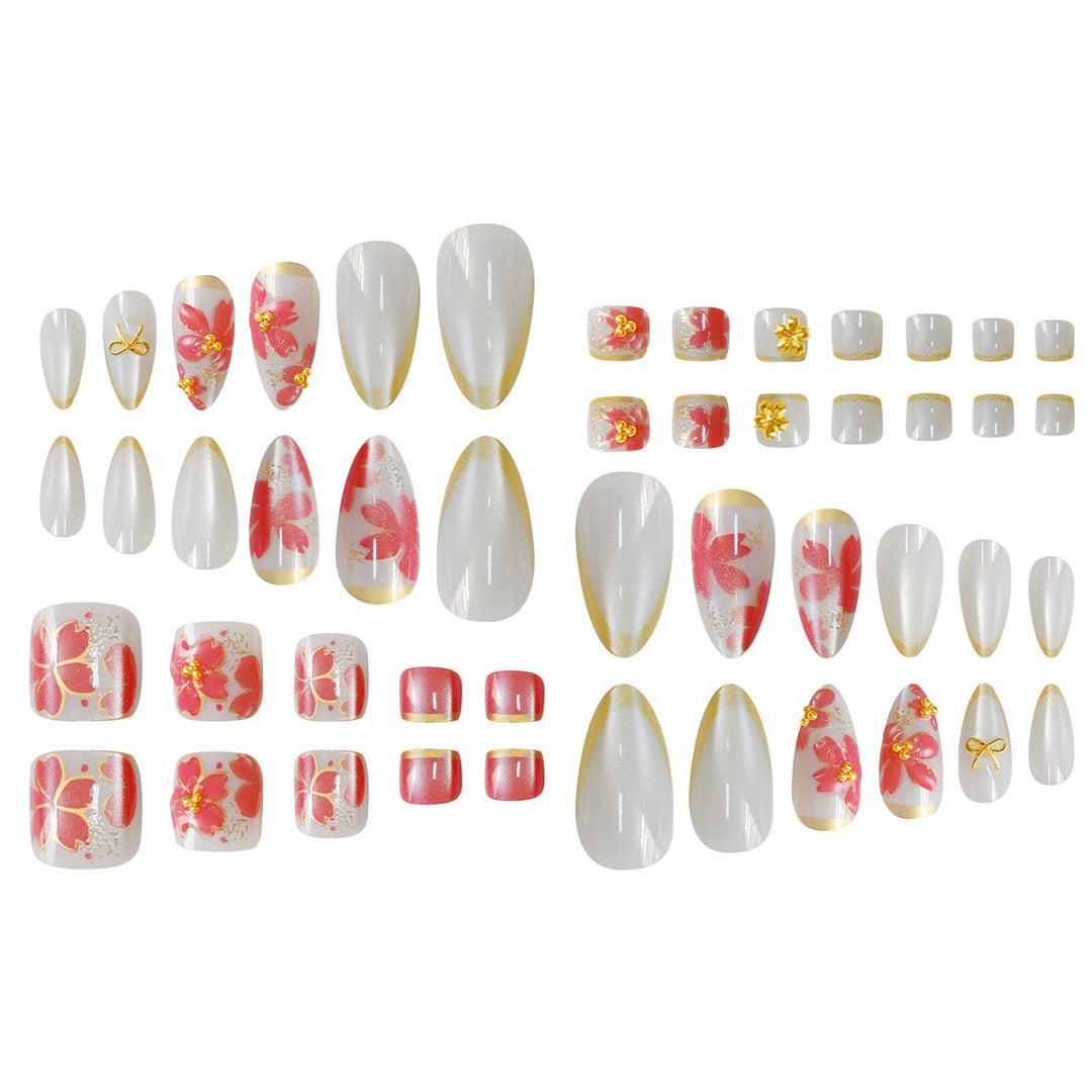 Floral Design Gel Nail Art Bowlift