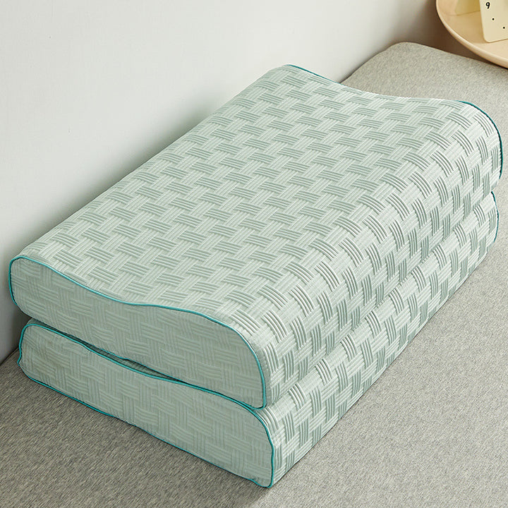 Orthopedic neck support pillow with ergonomic shape and ventilated cover Bowlift