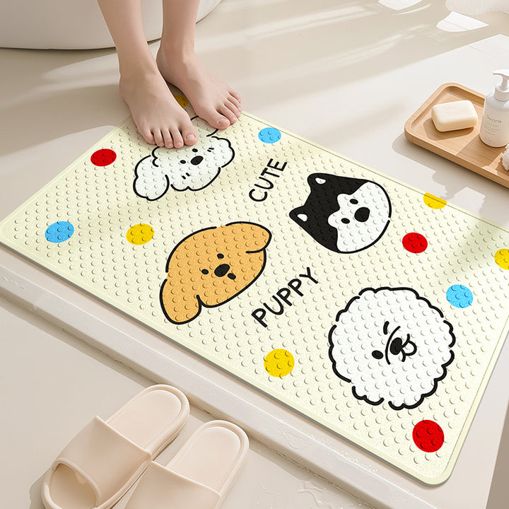 Playful Dog-Themed Bath Mat Bowlift