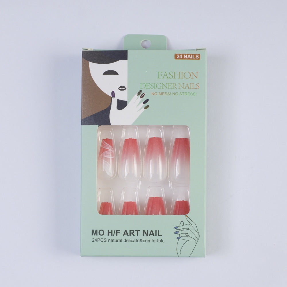 Art nails with elegant ombre and floral pattern Bowlift
