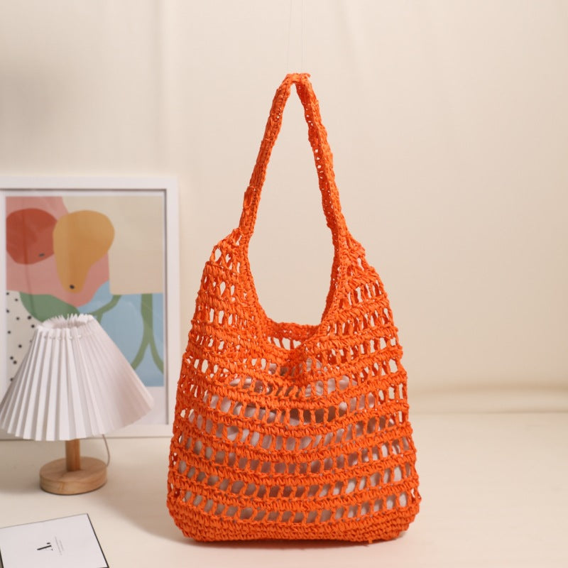 Trendy net tote bag with gathered design Bowlift