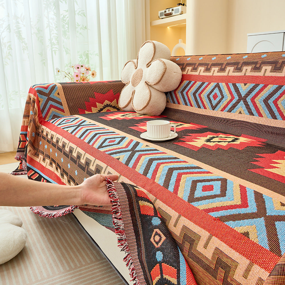 Decorative Geometric Pattern Sofa Throw Blanket