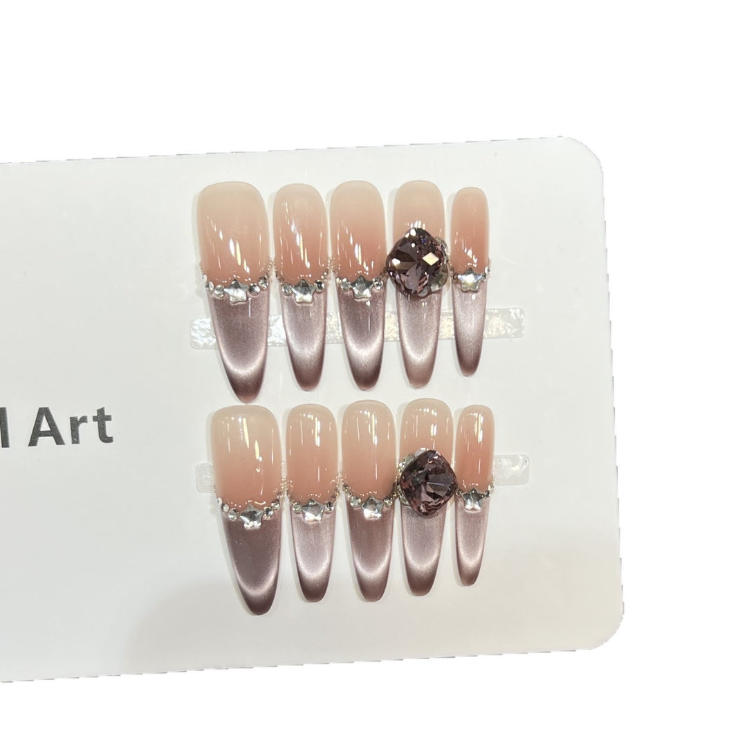 Decorative Crystal-Embellished Acrylic Nail Tips Bowlift