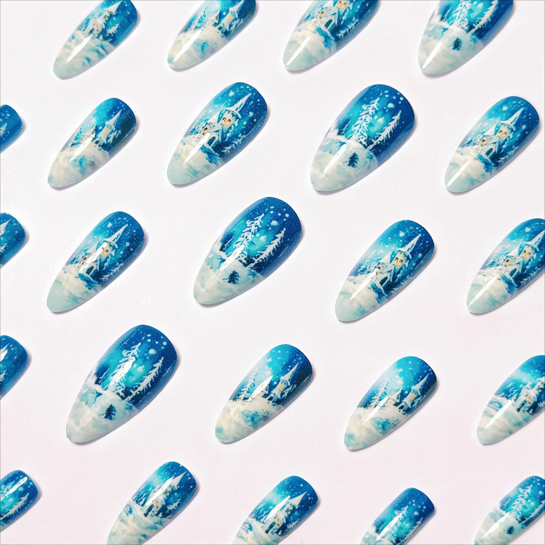 Winter-Themed Artistic Nail Art Bowlift