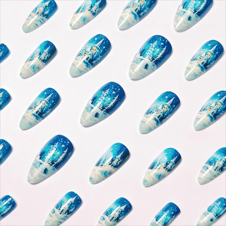 Winter-Themed Artistic Nail Art Bowlift