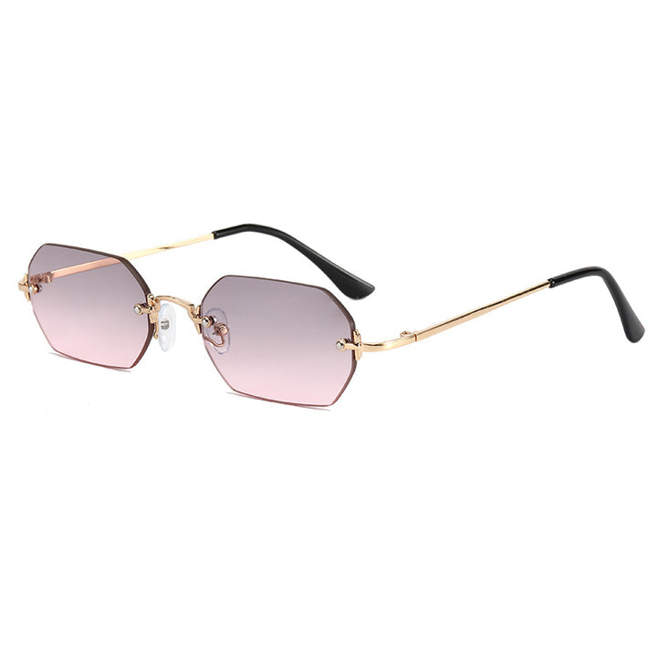 Women's fashionable octagonal sunglasses with elegant metal frame Bowlift